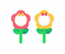 꽃 모양 화분 이름표