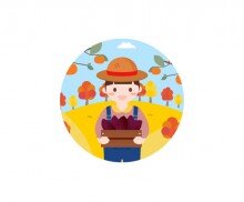 고구마 수확하는 아이 (남아) 라벨