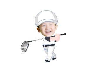 골프하는 아이 합성이미지