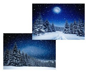 눈 오는 겨울밤 배경