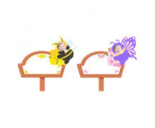 꿀벌, 나비 합성 이름표