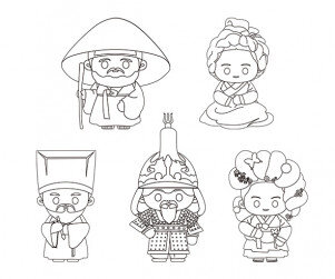 한국 위인 색칠 모음(이순신,김삿갓,한석봉,신사임당,황진이)