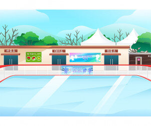 야외 스케이트장 배경(아이없음)
