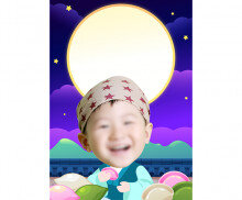 한가위 보름달과 송편 합성 표지(남아)