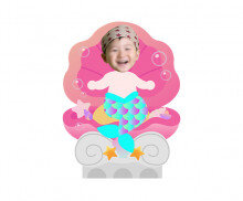 분홍 조개에 앉아 있는 인어 합성이미지(남아)