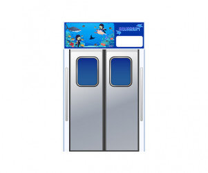 지하철 문(광고판 있는)