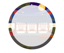 한가위 원형 라벨