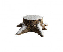 눈 쌓인 나무 밑동