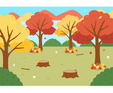 가을 숲속 배경