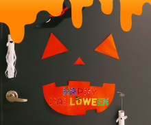 할로윈 호박 문 장식