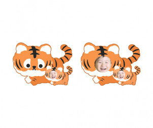 아기 호랑이와 엄마 호랑이 합성이미지