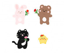 카네이션 들고 있는 동물