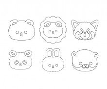 동물 얼굴 색칠 모음(곰,수달,레서판다,사자,판다,토끼)