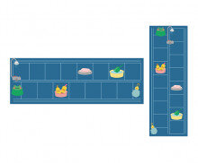 욕실에서 볼 수 있는 생활도구 원고지 레터링(문구없음)