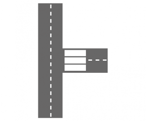 횡단보도 있는 삼거리 도로