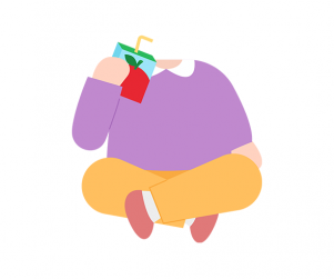 음료수 먹는 아이 합성이미지