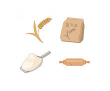 밀,밀가루,스쿱,밀대