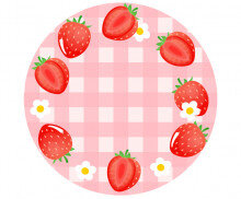 딸기 체크 라벨