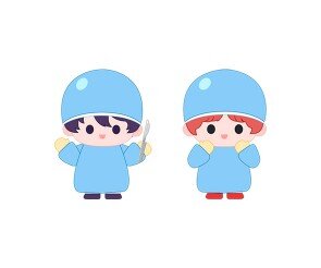 수술복 입은 아이