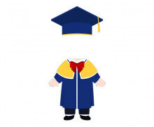 졸업 가운 입은 아이 합성이미지