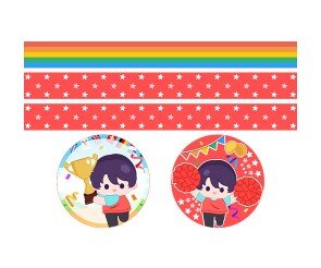 운동회 홍팀 띠지 라벨