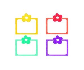 사각 이름표(꽃)