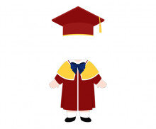 졸업 가운 입은 아이 합성이미지