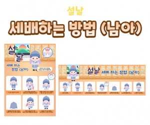 세배하는 방법 포스터(남아)