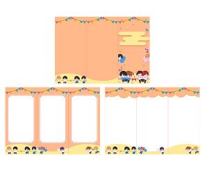 운동회 3단 초대장(순서지)(문구없음)