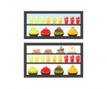 빙수 가게 진열대