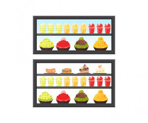 빙수 가게 진열대