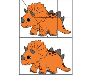 공룡 그림 퍼즐 맞추기