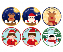 크리스마스 라벨 6종