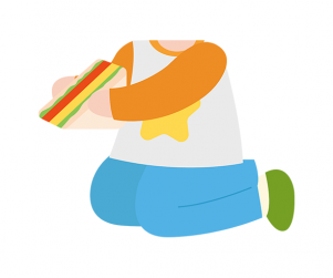 샌드위치 먹는 아이 합성이미지