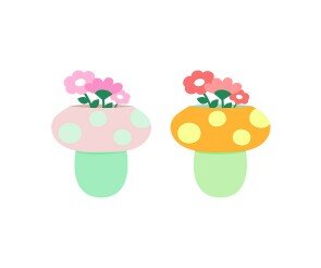 버섯 화분 장식