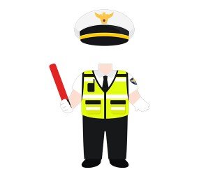 교통 경찰 합성이미지