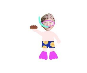 잠수하는 아이 합성이미지 (남아)