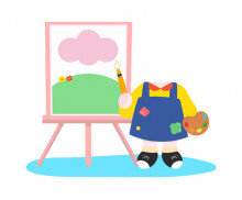 그림 그리는 아이 합성이미지