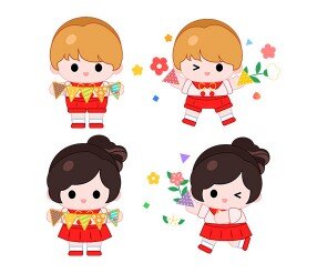 축하하는 어린이들