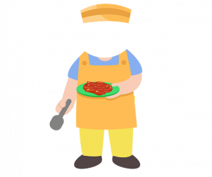 떡볶이 담는 아이 합성이미지