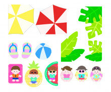 [개별도안] 여름 수영장 창문, 문장식 만들기