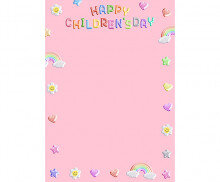HAPPY CHILDRENS DAY 테두리 (분홍) (세로)