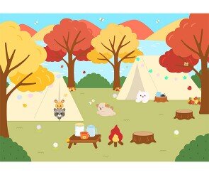 가을 캠핑 배경