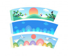 컵홀더 설날 라벨(문구없음)