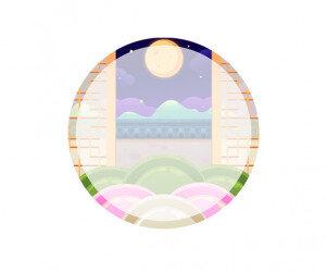 보름달 송편 라벨