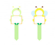 합성 화분 픽 (꿀벌, 애벌레)