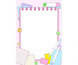 문구용품 테두리(분홍)