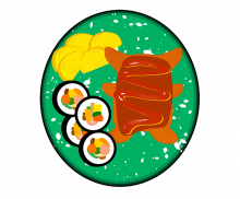 접시에 담긴 분식 세트