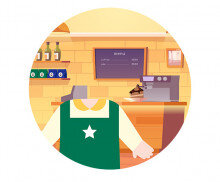 카페 합성 라벨