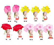 꽃 들고 있는 아이 합성이미지